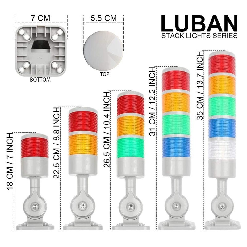 LUBAN Led Signal Tower Stack Lights, Industrial Signal Warning Lights,