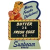 Butter and Fresh eggs Sunbeam Bread Advertisement Metal Sign