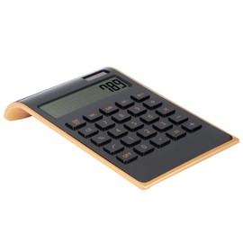 Slim Solar Power Calculator, Tilt LCD Display, Dual Power, 10 Digits for Home Office with Financial Function (Black)