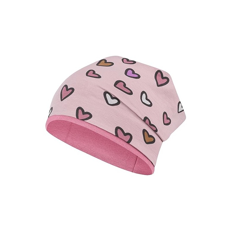 Smarilla Girls' Autumn Beanie Transition Hat Cotton Double Layer, Dusky