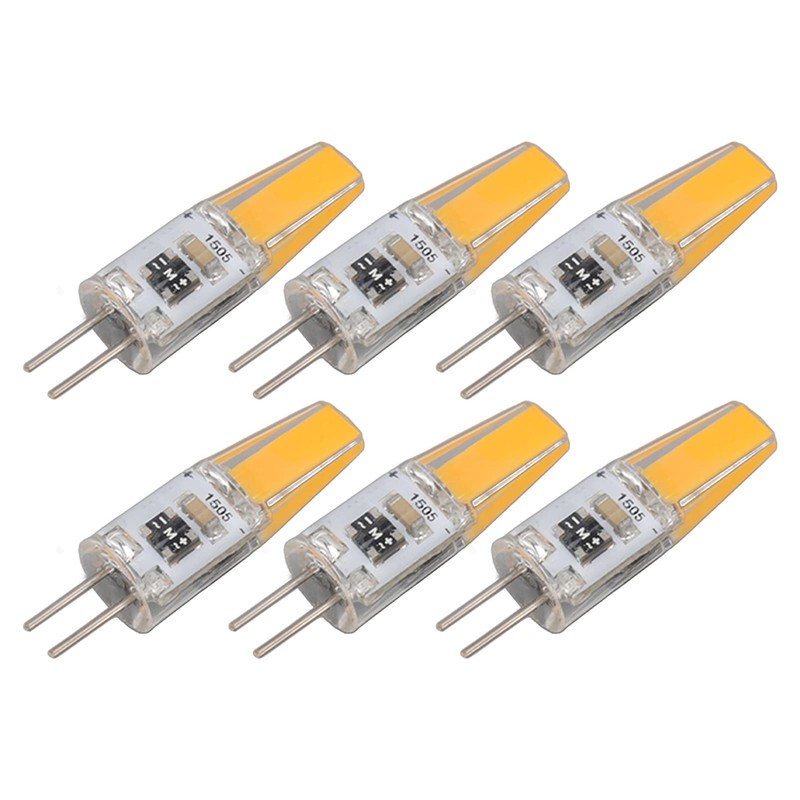 FTVOGUE 6Pcs G4 Light Bulb Aluminum Dimmable 2W 180lm LED