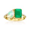 Ross-Simons Opal and 1.80 Carat Emerald Toi Et Moi Ring