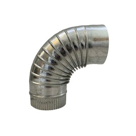Codo De 6 Pulgadas De Diametro A 90 Grados Corrugado Para Conexión De Ducto Circular Para Aire De Lamina Galvanizada Calibre 26, HVAC