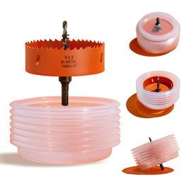 VIKITON 4.25 Hole Saw for Recessed Lights Can Lights, 4-1/4 Inch Hole Cutter with Dust Bowl Catcher for Led Recessed Lighting 4 Inch and Wood Metal Drywall, Bi-Metal Construction