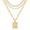 KissYan Gold Layered Necklace Set for Womens, 14K Gold Plated