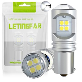 S25 LED Single White Explosive Light S25 LED Back Lamp, Built-in Canceller, 1156 BA15S, P21W, Different Pin Angle, 180 Degrees, 12 Rungs, 3030SMD, Non-Polarity, For 12V-24V Cars, 50,000 Hours Lifespan