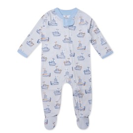 HonestBaby Sleep & Play Footed One-Piece Pajama Sleeper 100% Organic Cotton, Baby Boys, Ships A Hoy
