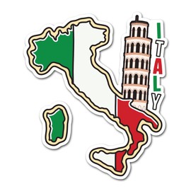 Vinyl-Aufkleber #83328, Italienisches Wahrzeichen von Pisa, Landkarte, Flagge, Reisen, Urlaub, Geographie, Standort, Aufkleber, Scrapbook, Aufkleber, 2 x 10 cm