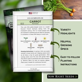 Sow Right Seeds - Parisian Carrot Seed for Planting - Gourmet Round Delicacy - Non-GMO Heirloom Packet with Instructions to Plant a Vegetable Garden - Indoors or Outdoors - Great Gardening Gift (1)
