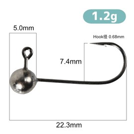 彩【IRODORI】 タングステン アジング メバリング ジグヘッド (10個（1セット）, 1.2ｇ)