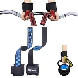 Straps para Gym, Correas de Levantamiento, Muñequeras Gym Straps, con Silicona Antideslizante, para Gym Mujer, Hombres, Levantamiento de Pesas, Culturismo, Entrenamiento de Fuerza (Azul)