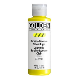 Golden Fluid Acrylic, 4 Ounce Bottle, Benzimidazolone Yellow Light (2009-4)