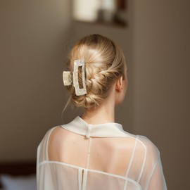 VOCOSTE Hair Caw Clips, Acetic Acid Hair Clips, Tortoise Hair Clips, Large Hair Claw Clips, Hair Barrettes for Women, Beige