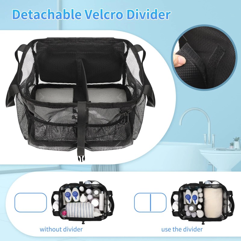 CUBETASTIC Mesh Shower Caddy Portable Quick Dry Hanging Toiletry Bag