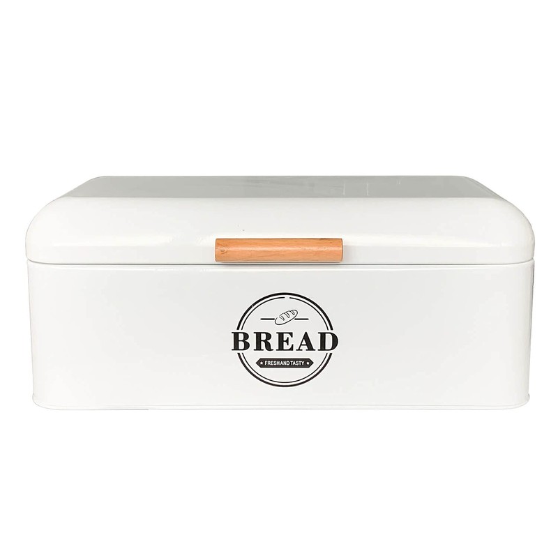 SOTECH Large White Bread Box with Lid,Farmhouse Bread Box in