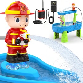 WITALENT Water Table Pump, Fireman Water Pump for Water Table for Kids Ages 3-5, Stepless Adjustable Water Flow，Safe Plug-in Use, Long Cord, Magnetic Base, No Drilling, NOT Included Water Table