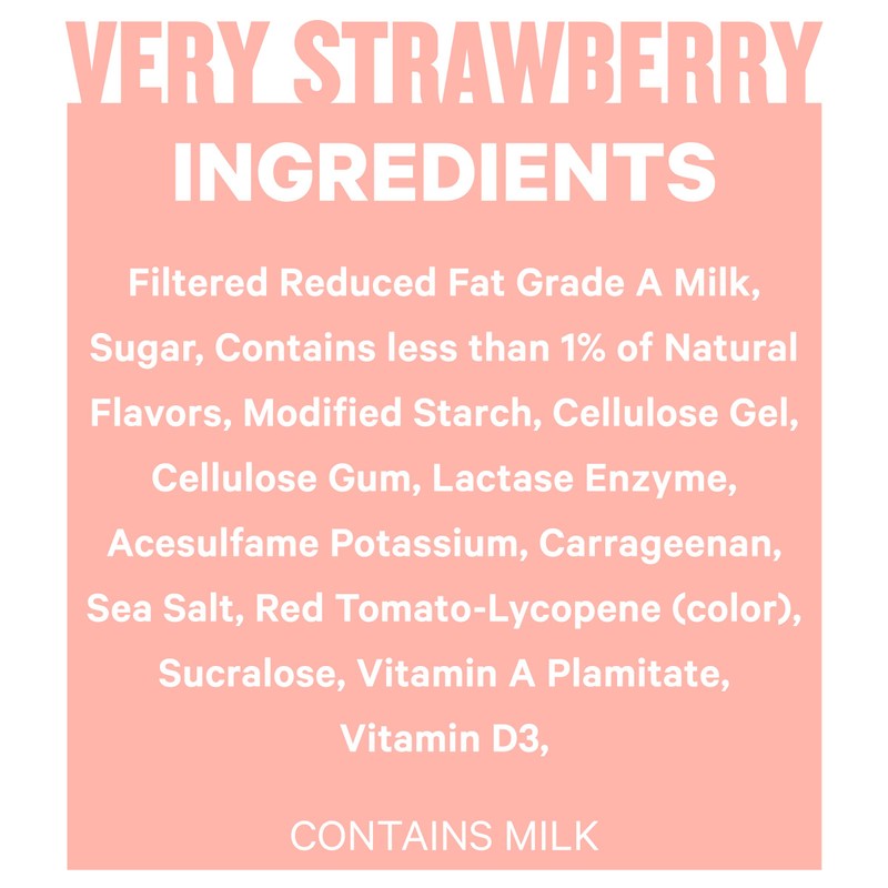 fairlife YUP! Low Fat, Ultra-Filtered Milk, Very Strawberry Flavor, All