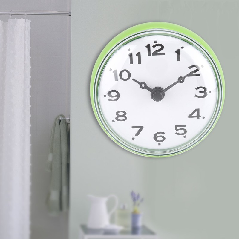 Waterproof Shower Clock with Suction Cup Round Face Arabic Digital