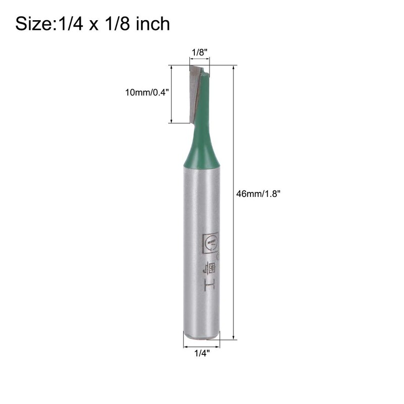 sourcing map Router Bit 1/4" Shank 1/8" Cutting Dia Single