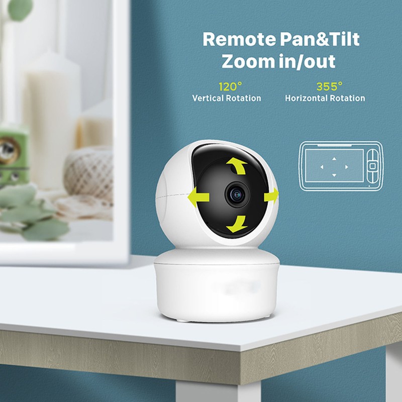 Baby Monitor 5 Inch Display Remote Access Pan Tilt Zoom