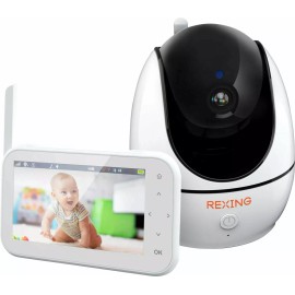 Rexing 4.5" Video Baby Monitor w/ Night Vision and Two-way Talking - White ~$200