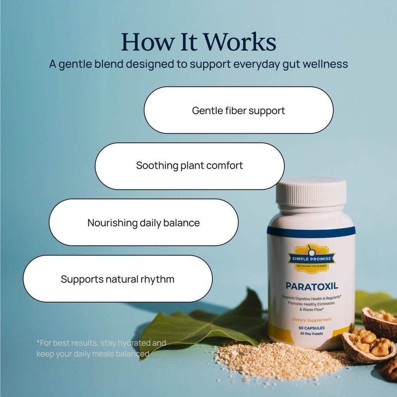Paratoxil - Psyllium Husk Fiber Capsules for Gut Cleanse -