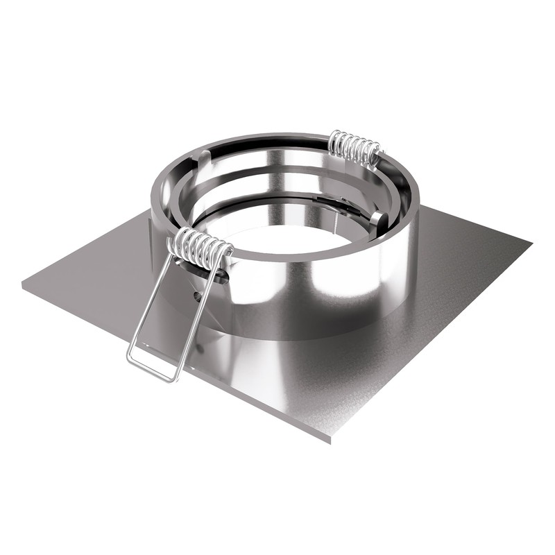 linovum Recessed Spotlight Frame Swivelling Square Brushed Stainless Steel Look