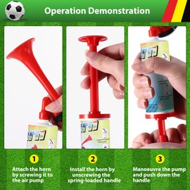 Air Horn, Manual Stadium Trumpet, Air Pressure Fanfare Air Horn Extremely Loud, Handheld Air Pump, Loud Sound, Hand Horn for Sports, Air Horn, Football Fanfare Compressed Air Horn