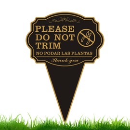 Double Sided Yard Sign, Do Not Trim / NO PODAR LAS PLANTAS Garden Sign for Lawn, 10"x14" Bilingual English and Spanish Warning Sign with Stake, Rust-Free Metal, Weatherproof UV Printed for Outdoor Use (DO NOT TRIM-1PACK)