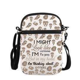 PLITI Otter Gift Otter Lover Gift Sea Otter Gift River Otter Gift In My Head I'm Thinking About Otters Crossbody Bag (Thinking Otters ZCbagU)