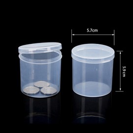 Aoktorkit 10PCS Containers Box Case Sets,Round Transparent Plastic Organizer;6.1 * 6.3cm Round Empty Mini Cear Plastic Storage Containers Box Case with Lids s for Small Item