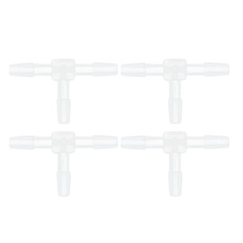 RATCHROLL 4 Pcs Plastic Hose Barb Fitting 3/32" T 3 Way Splicer Joint Clear PP