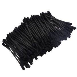 Mini Skater 3 Inch Cardboard Handles Cotton Swabs Stick for Ears Cleaning Eyebrow Lips Eyeliner Tattoo Makeup Cosmetics Tools Clean Sticks Buds (200pcs Black)