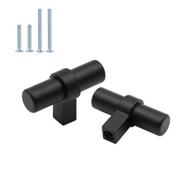 goldenwarm Pack of 5 Cabinet Knobs, Black Vintage Kitchen Handles, Matt Furniture Knobs, Stainless Steel Drawer Knobs, Chest of Drawers, Furniture Handle, Children's Room Door Handles, Kitchen