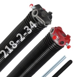 Aspaton 1 Pair Garage Door Torsion Springs 2", Minimum 16000 Cycles, with 2 Non-Slip Winding Bars (0.218X2"X34")