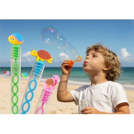 24 Packs Bulk Mini Turtle Ocean Animal Bubble Wands,School Student Summer Holiday Party Supply,Birthday Party Favors
