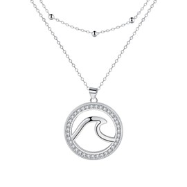 Micory Heart Necklace for Women 925 Sterling Silver with Zirconia Necklace Women's Adjustable Chains Valentine's Day Mother's Day Birthday Christmas Gift, Cubic Zirconia, Cubic Zirconia