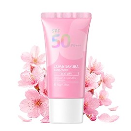 Japan Sakura Sun Cream SPF 50, Sun Cream Face, Sunscreen SPF 50, Lightweight and Waterproof Sunscreen for the Face with Moisturiser, SPF 50 Face Cream Sakura Extract for All Skin Types