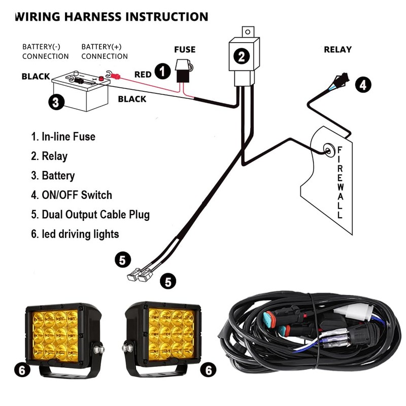 BIGLION.X Amber LED Driving Light, Spot Light Led lights Offroad