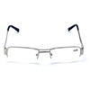 V.W.E. Khan Metal Rectangular Semi-Rimless Rectangle Reading Glasses Reader (Silver/Black,