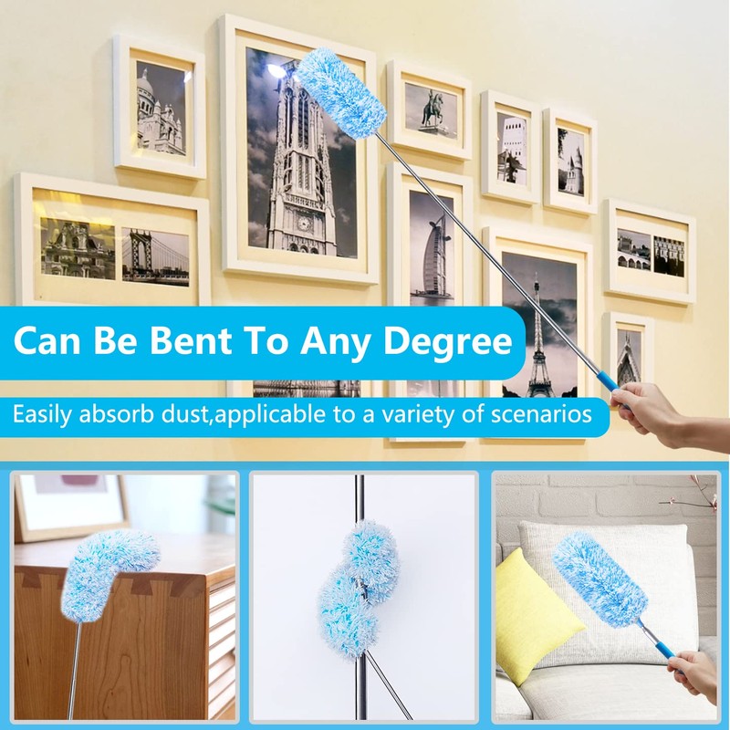 4 pcs Extendable and Washable Microfibre Feather Duster,13" to 30"