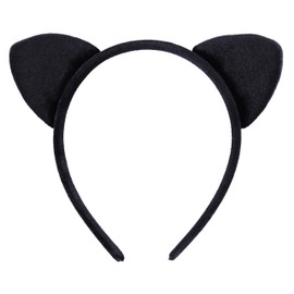 Bonnie Z. Leonardo Velvet Cat Ears Headband Black Padded Cat Ears