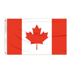 Canada Flag 3x5 FT Canadian Banner Polyester for Outdoor Indoor Home Yard Decor Canvas Header and Double Stitched with Two Brass Grommets (A)
