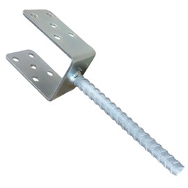 HAFD Adjustable U-Type Silver Fence Post Support 4mm Thick Galvanised Steel, 80mm Width, 3inch Posts, Heavy-Duty Anchor for Fencing and Pergola Posts, Pack of (4)