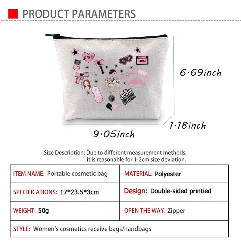 AKTAP Kpop Cosmetic Makeup Bag Singer BPink Inspired Korean Girl