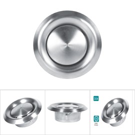 Stainless Steel Exhaust Plate Valve, Round Vent Opening Grill Cover on Ceiling or Wall, Adjustable Ventilation Duct Cover for Exhaust Fan, Pipe Fan (125 mm)