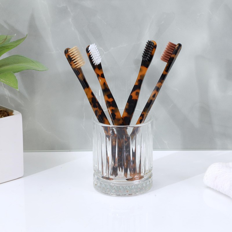 Isshah Biodegradable Eco-Friendly Cellulose Acetate Toothbrushes - 8 Count