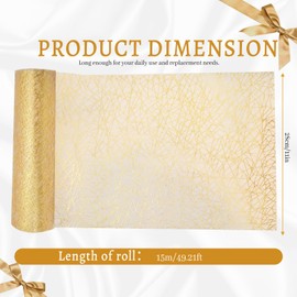 Gold Table Runners, 11" x 49" Metallic Glitter Mesh Plastic Runner for Table, Thin Sequin Table Cloths Roll Decorate Dining Tables Weddings Birthday Engagement Party Bridal Shower Decor(Pattern B)