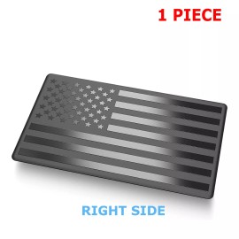 Miniduinio 3D American Flag Emblem Sticker Metal Decal Black  5"x 3" Car Truck SUV Decor - 1 Right Flag Decal