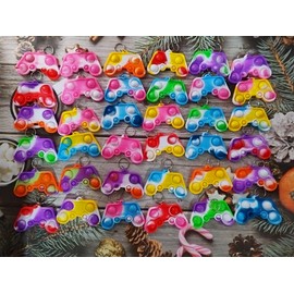 Roaqua 100 Packs Bulk Game Controller Backpack Mini pop Fidget Keychain,for Students Gift and Christmas Party Favors,Students Bubble Prize for boy and Little Girl,Kids